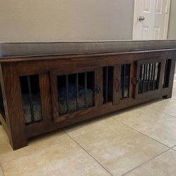 Solid wood dog crate furniture