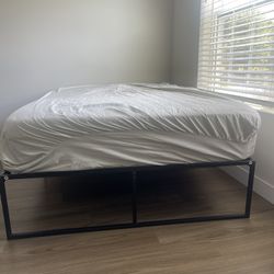 Full Mattress, Mattress Pad, And Bed Frame
