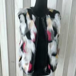 SO TWEE VY MISS GRANT, MULTICOLOR VEST. ITALY WINTER, WARM, SIDE POCKETS SIZE 38