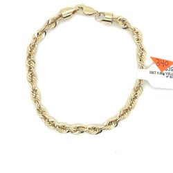 10kt Gold Rope Bracelet 8” 5.00grams 5mm 146787 11