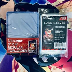 Ultra Pro Card Sleeves + 3” x 4” Regular Toploaders Bundle – New Sealed – 100 Sleeves / 25 Loaders 