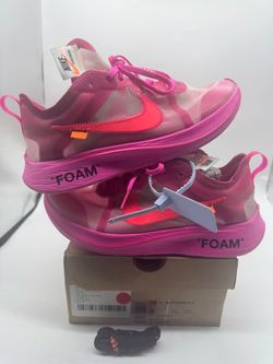 Off White x Nike Zoom Fly SP Tulip Pink, AJ4588 600, Size 9