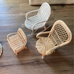 Wicker Antique Mini Chairs Toy 