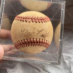 Autographed Babe Ruth Lou Gehrig Baseball