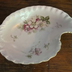 Small Pink antique floral dish