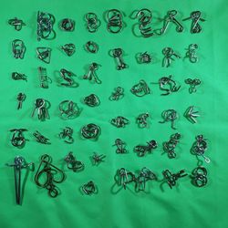 Lot of 49 metal puzzles brainteasers