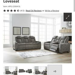 Next-Gen Durapella Performance Fabric Dual Power Reclining Sofa and Loveseat