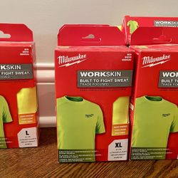 Milwaukee Men's Hi-Vis GEN II Workskin Light Weight Performance Short Sleeve T-Shirt (Large or XL)
