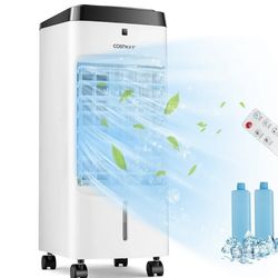 4-in-1 Evaporative Air Cooler w/ Fan & Humidifier Remote Control Ice Packs