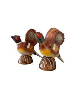 Vintage Pheasant Ceramic Salt & Pepper Shakers