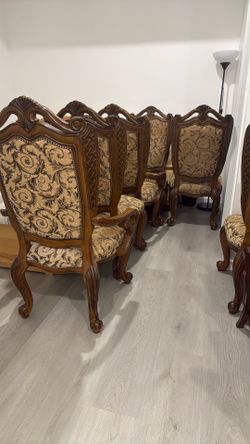 Six wooden Oak chairs -$60 Dollar Each Chair