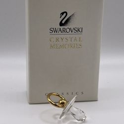 Swarovski Crystal Memories Classics Baby Pacifier w/ Gold Handle