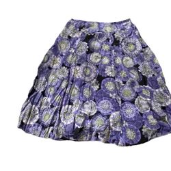 Laura Scott Purple Floral A Line Skirt 