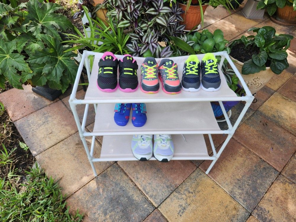 Under Armor and Puma brand tennis for girls. Size 5.0