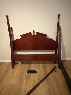 Cherry Wood Four Poster Bed Headboard with rails