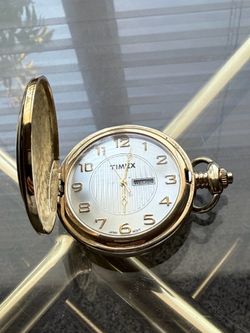 TIMEX Pocket Watch Hunter case Quartz Japan movement