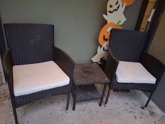Wicker patio set