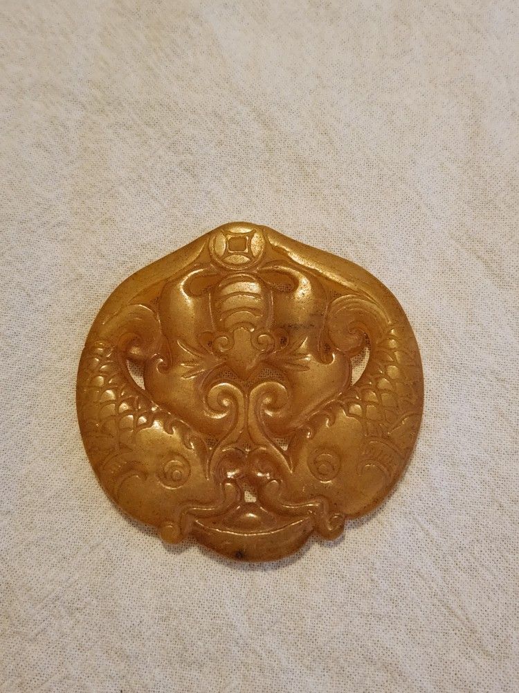 Antique Vintage Chinese Hand-carved Nephrite Jade Statue / Pendant. Type A. Perfect Condition! Measures approximately 2.25" diameter. Weighs .90 o