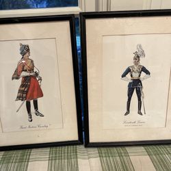Pair of Vintage Military Prints in VG Condition Can Be Sold Separately Smoke free household 