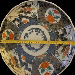 Asian/Japanese Plate, And Wooden Holder
