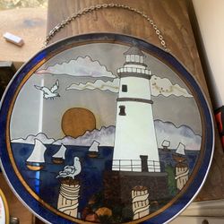 Lighthouse Stained Glass Sun Catcher