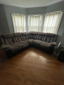 Brown 3 piece sectional sofa