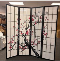 6 Panel Cherry Blossom Room Divider