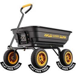 CAMMOO 10 Inch No-Flat Tires 600 lb Garden Dump Cart 