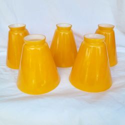 NEW WESTINGHOUSE MUSTARD LIGHT FIXUTES COVERS 5 available - see pics for measurements