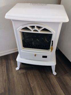 Electric fireplace small heater white