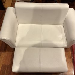 Kids White Leather Play Sofa
