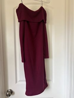 Burgundy Off Shoulder Dress