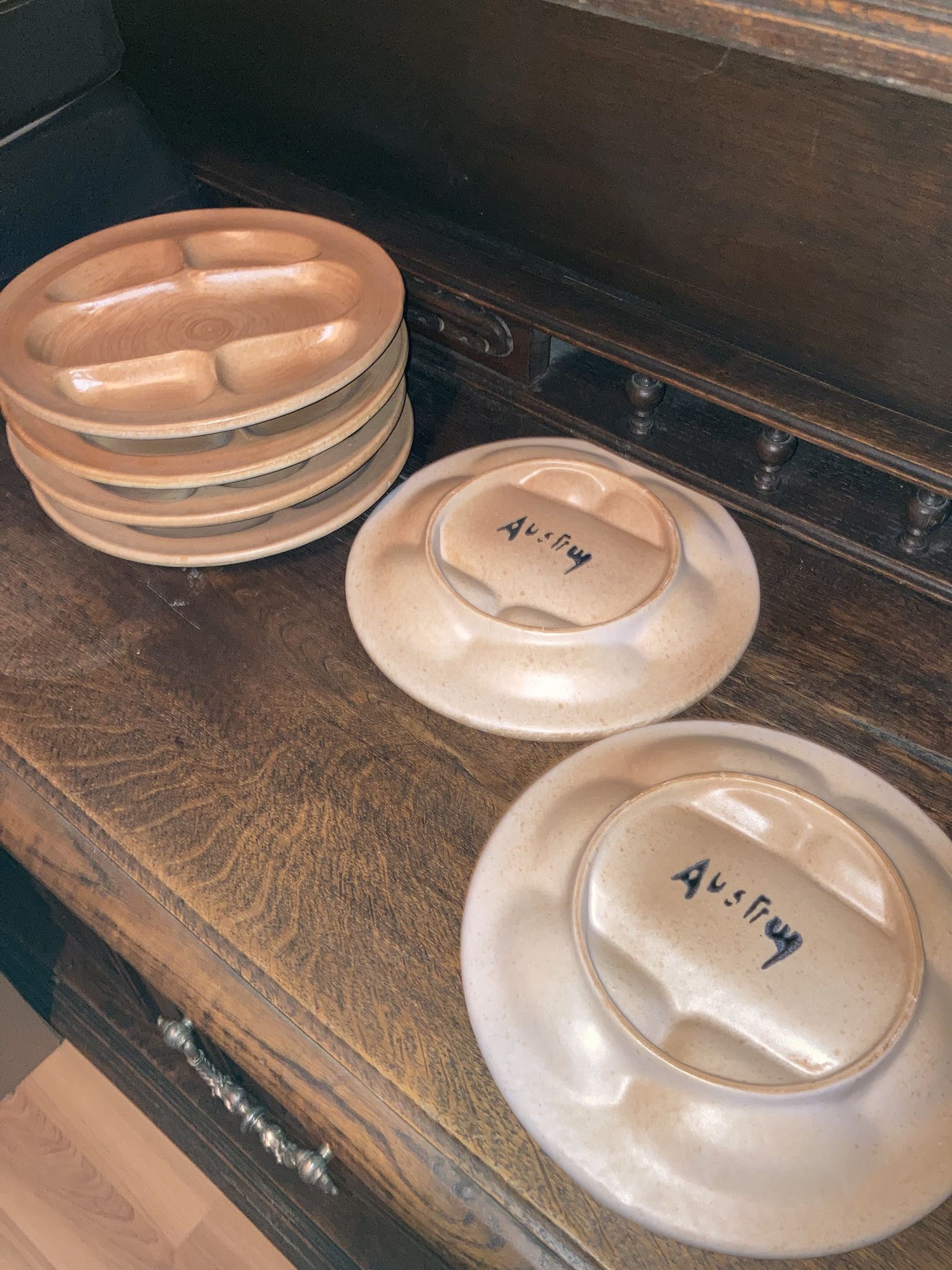 Vintage Sectioned Fondue Plates