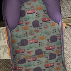 Summer Deluxe Baby Bath Seat (Dolphin Dive) - Bath Support for Use in the Sink or Bathtub - Includes 3 Reclining Positions