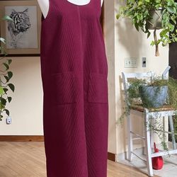 Southern Lady Berry Tank Dress W/Two Front Pockets. 