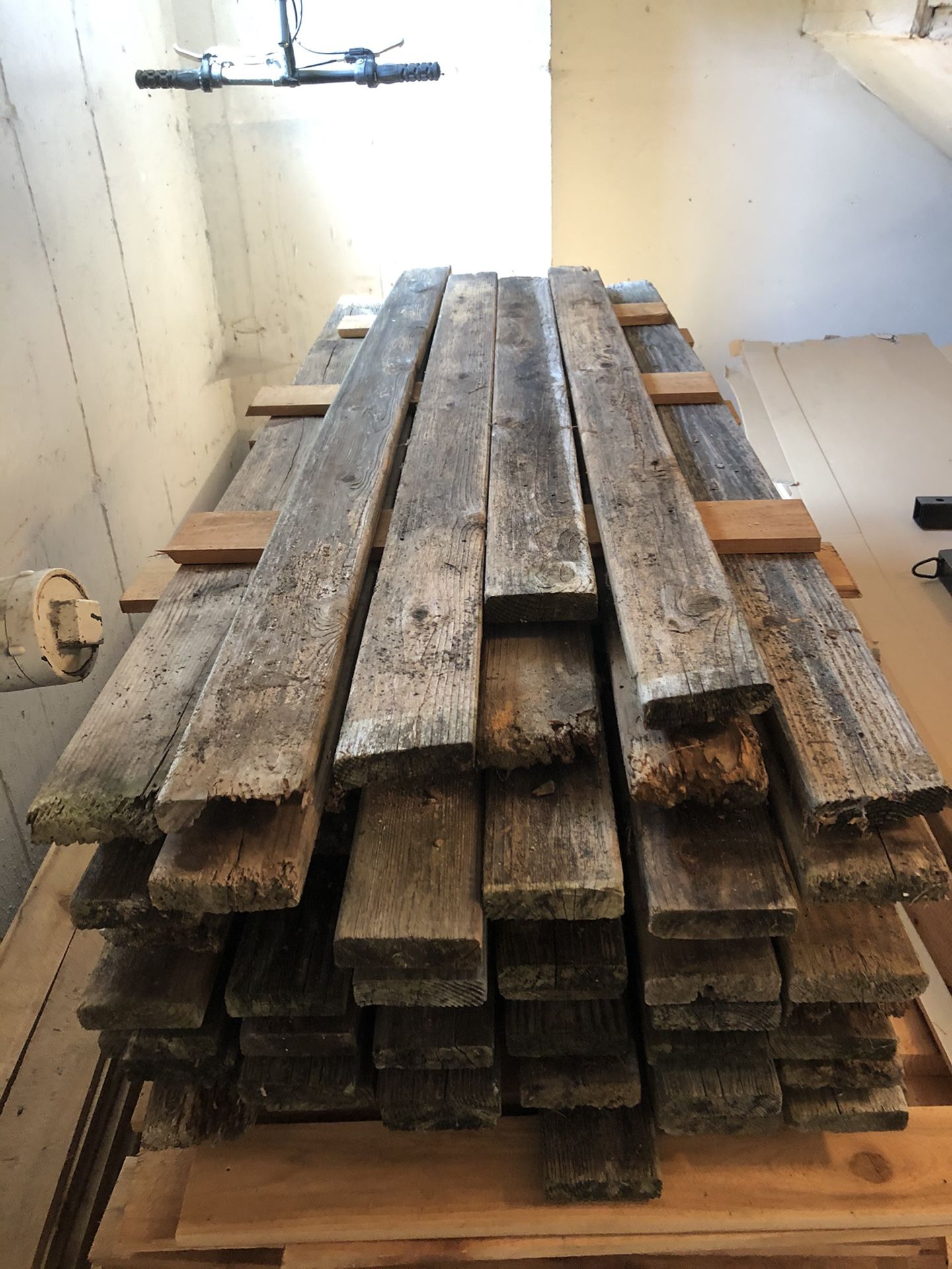 Weathered cedar boards