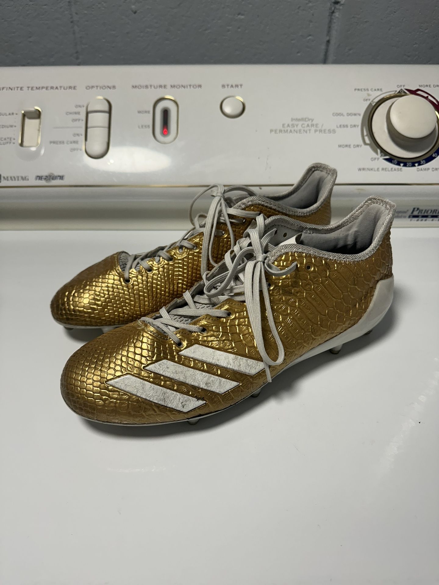 Adidas adizero 5-star 6.0 Gold Snake Cleat Size 9.5