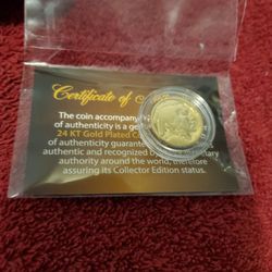 Buffalo  Nickel  Gold.  Plated