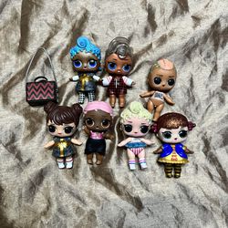 Lol Surprise Mini dolls Lot of 7 with a bag accessory glitter dolls vinyl toy fi