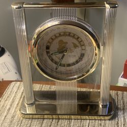 VTG RYTHM QUARTZ ALARM WORLD CLOCK 7” WHT BEZEL