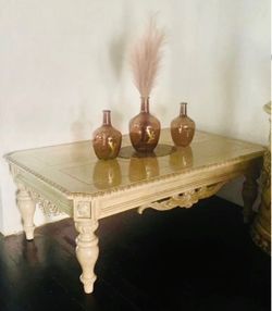 Ornate Carved Wood Coffee Table