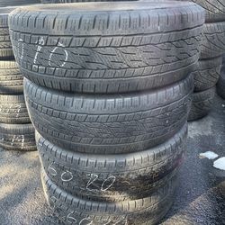 275/60R20 continental 275/60/20 set of 4 matching used tires in great condition. 300$ for 4 tires plus tax.  Mount available but not included. Wheel a