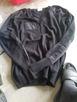 Military V Neck Sweater