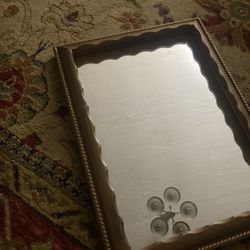 Heavy Rectangular Mirrors W/ A Gold Painted Frame