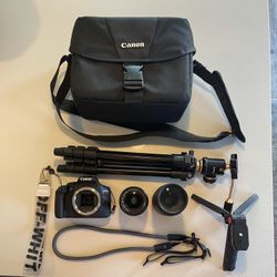 Canon T7 DSLR Bundle Kit, SD Card, And Tripod