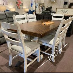 Dining Set 6 Chairs With Table ❤️No Needed Credit Check 💛 $39 Down Payment with Financing2044