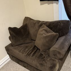 Chocolate brown loveseat