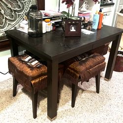West Elm Table With 4 Stools 