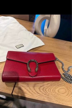 Gucci red leather crossbody bag