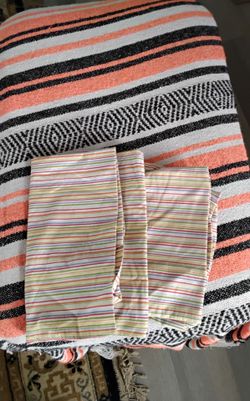 Multicolor Striped Fabric Pillowcases